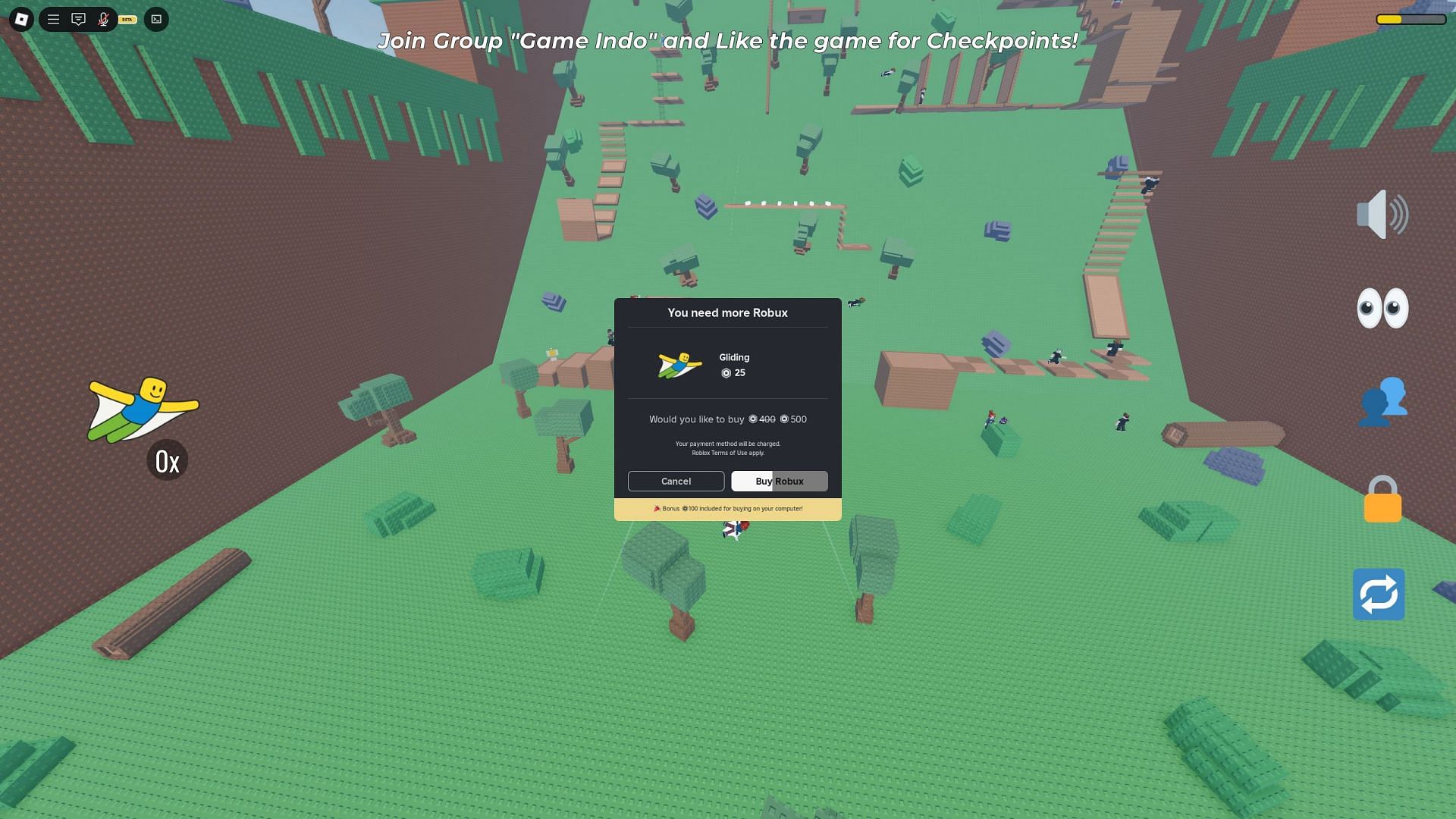 Additional Glides can be purchased with Robux (Image via Roblox)